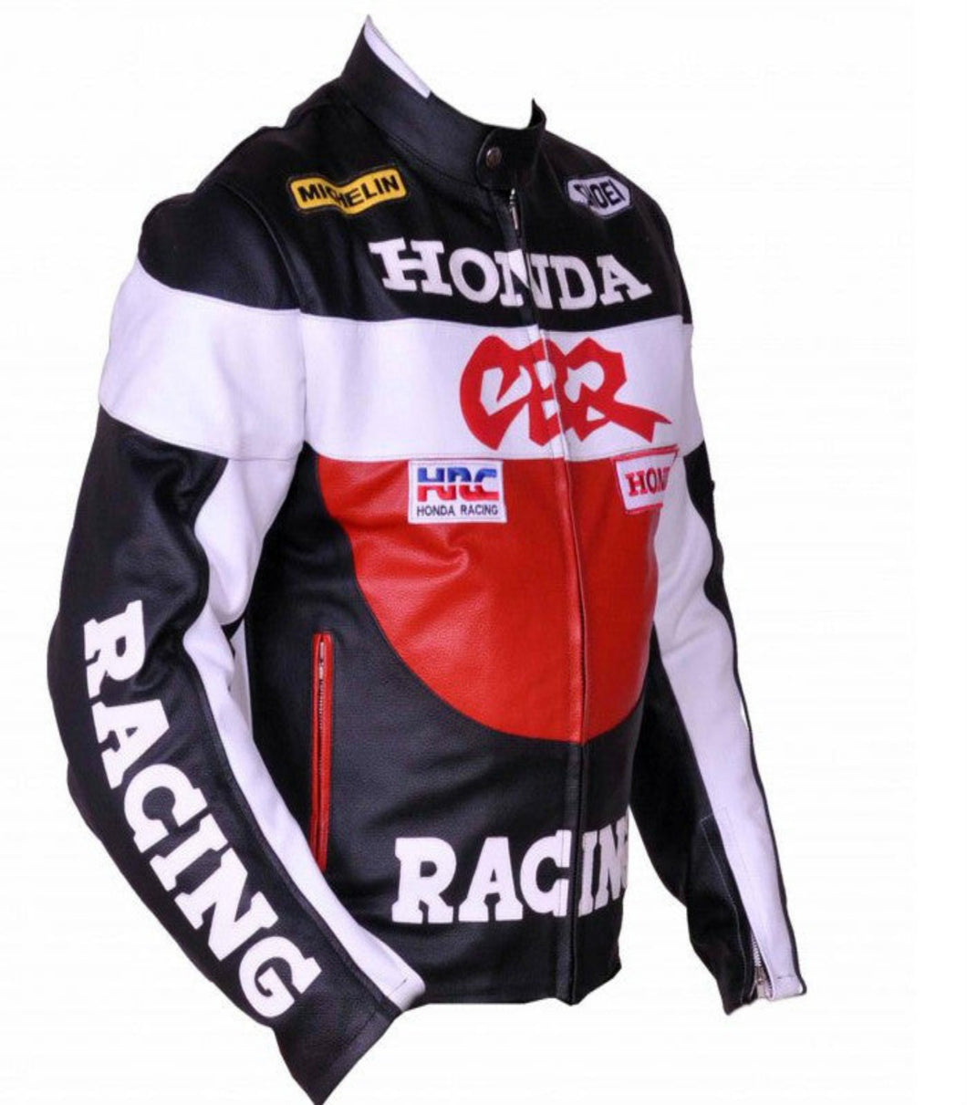 Honda CBR Red & Black Biker Leather Jacket