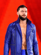 Load image into Gallery viewer, WWE Finn Balor Blue Leather Jacket
