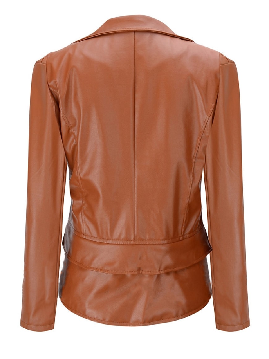 Blingsoul Brown Womens Leather Jacket - Asymmetrical Leather Jackets For  Women