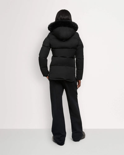 Womens Cloud 3Q Black Shearling Jacket For Women