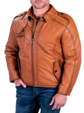 Load image into Gallery viewer, Mens Glamorous Brown Leather Jacket
