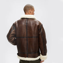 Load image into Gallery viewer, Mens Glamorous Shearling Bomber Leather Jacket
