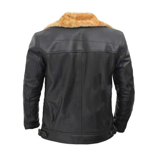 Shearling Bomber Fur Genuine Leather Jacket