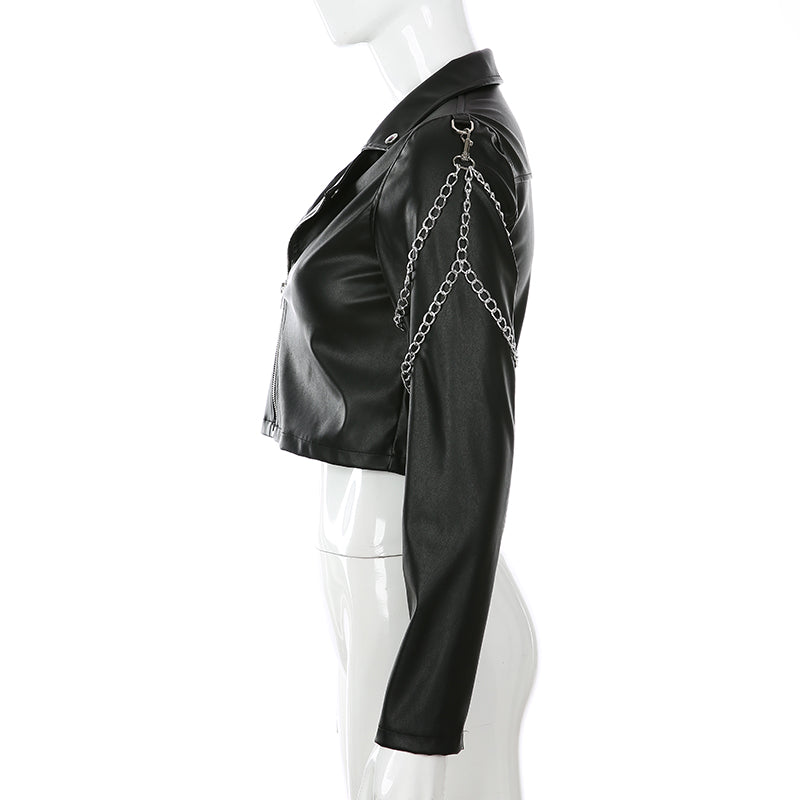 Leather jacket, Leather chain, Fashion