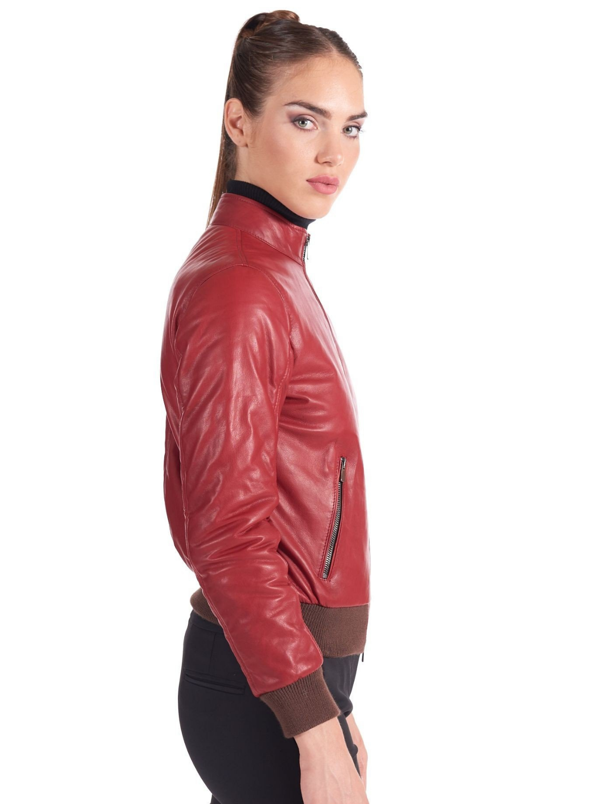 Women Red Bomber Jacket