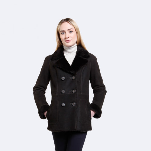 Women's Iconic Black Shearling Leather Jacket